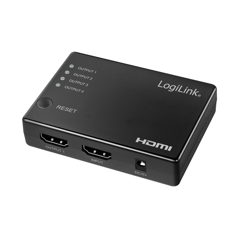 SPLITTER video LOGILINK, 1 x 4 port, Input: HDMI (M) x 1, Output: HDMI (M) 1.4 x 4, rezolutie maxima 4K UHD (3840 x 2160) la 30 Hz, HDCP 2.2, audio, negru, "HD0036" (timbru verde 0.18 lei) 2 SPLITTER video LOGILINK, 1 x 4 port, Input: HDMI (M) x 1, Output: HDMI (M) 1.4 x 4, rezolutie maxima 4K UHD (3840 x 2160) la 30 Hz, HDCP 2.2, audio, negru, "HD0036" (timbru verde 0.18 lei) - imagine 2