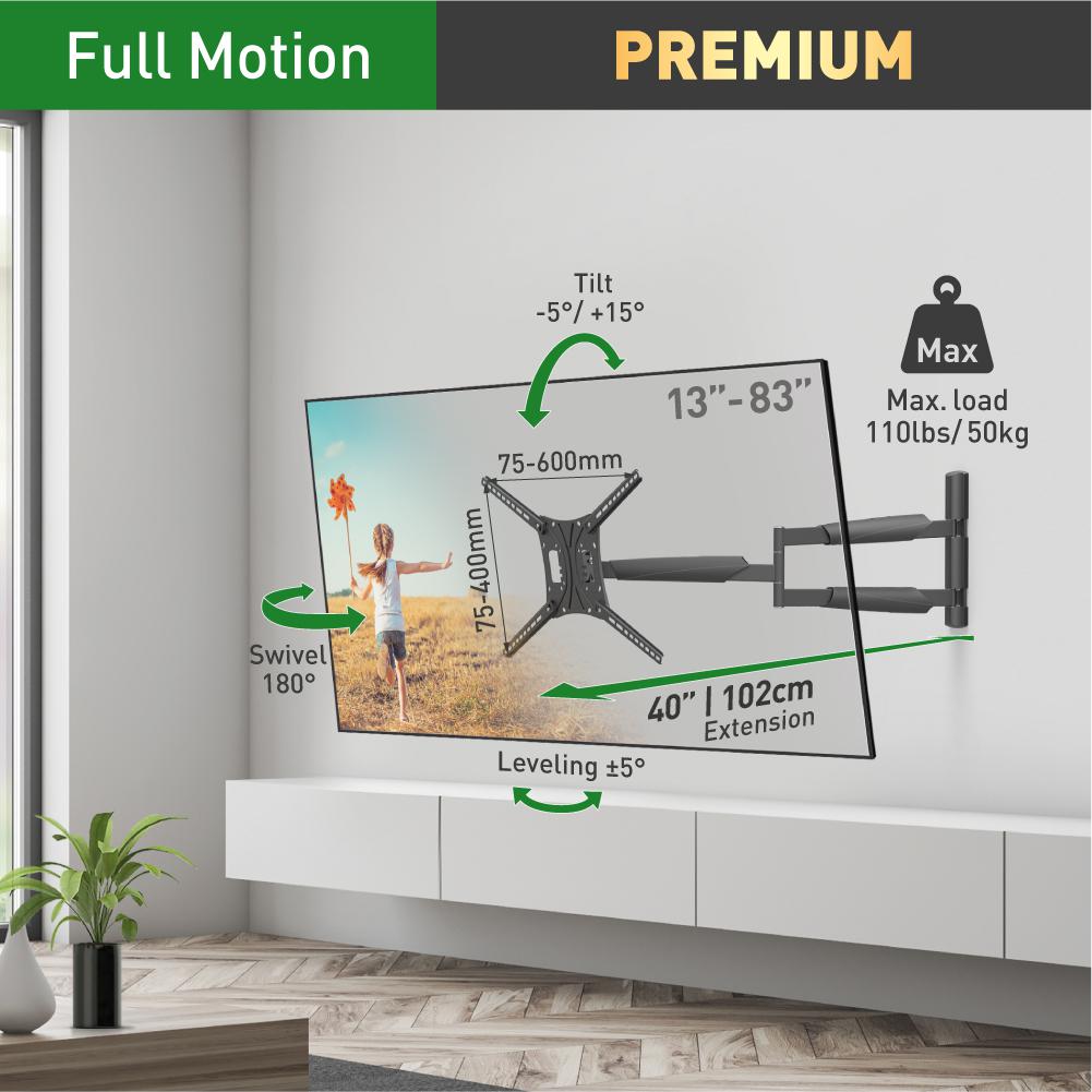 Suport TV Perete Barkan 13"-83", 50kg, "BM443XL" - imagine 2