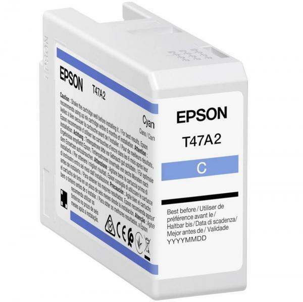 Cartus Cerneala Original Epson Cyan, T47A2, pentru UltraChrome Pro 10, 50ml,  (timbru verde 1.2 lei),  „C13T47A200”