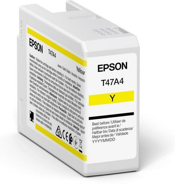 Cartus Cerneala Original Epson Yellow, T47A4, pentru UltraChrome Pro 10, 50ml,  (timbru verde 1.2 lei),  „C13T47A400”