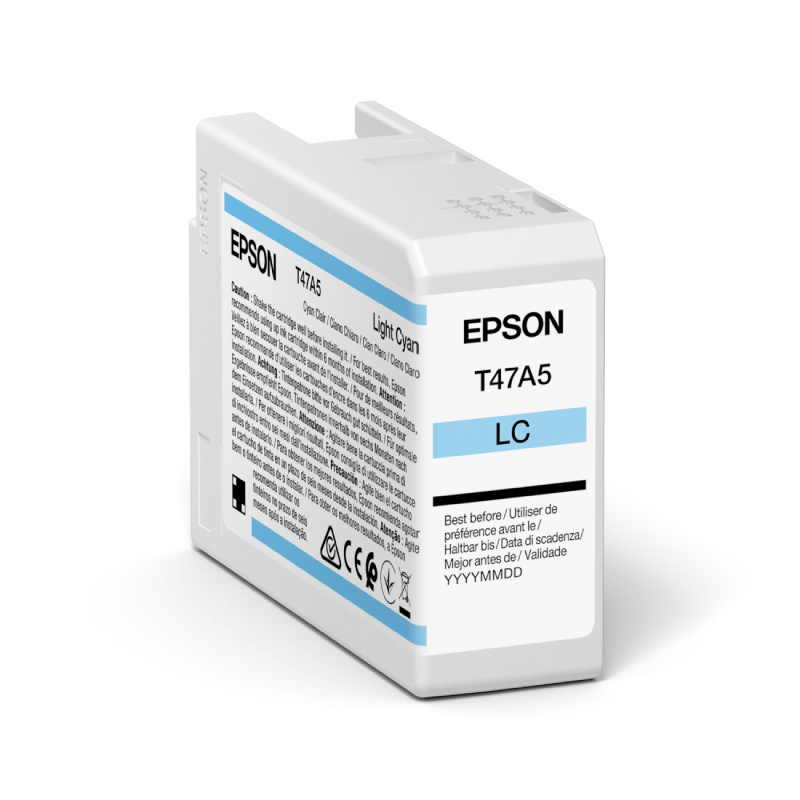 Cartus Cerneala Original Epson Light Cyan, T47A5, pentru UltraChrome Pro 10, 50ml,  (timbru verde 1.2 lei),  „C13T47A500”