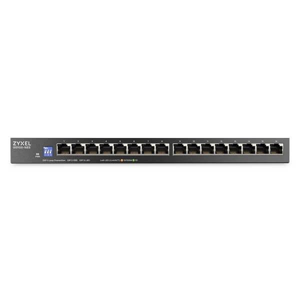 Switch Zyxel GS1100-16ES 16 porturi Gigabit unmanaged slim - imagine 3