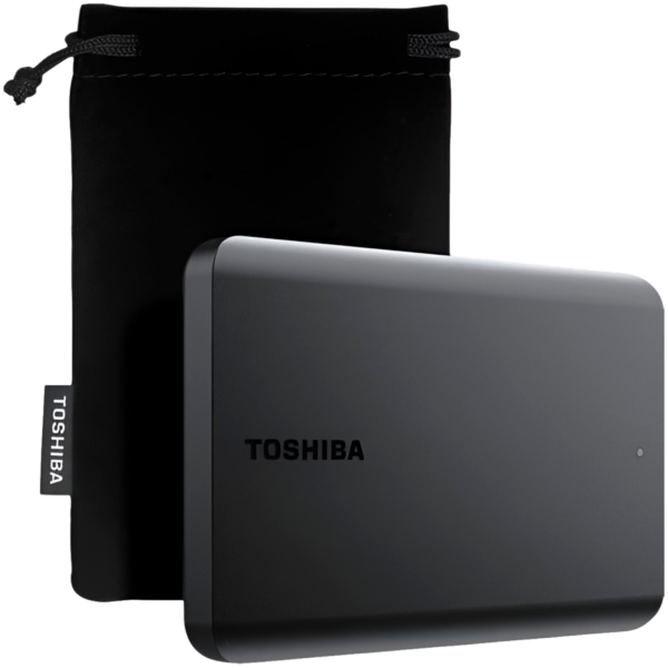 HDD Extern TOSHIBA CANVIO Basics Exclusive 1TB, 2.5″, USB 3.2 Gen1 (5Gbit/s), Black, pouch, 149g „HDTB510MK3AA” (timbru verde 0.8 lei)