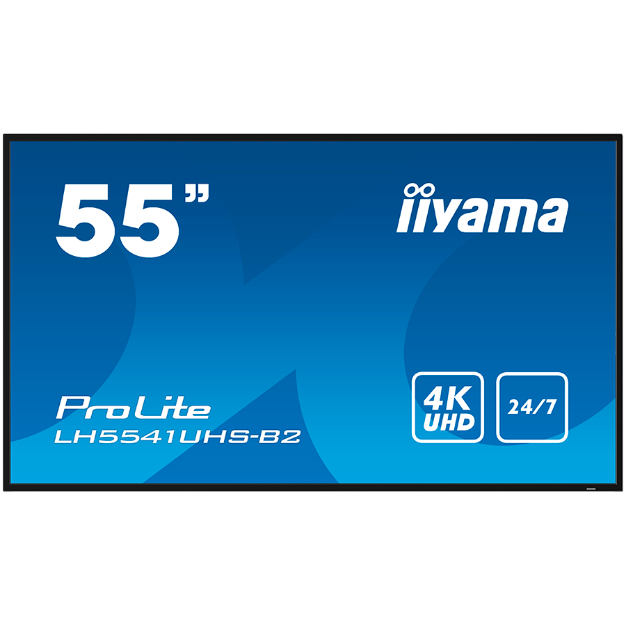 IIYAMA LFD LH5541UHS-B2 55″ Professional Digital Signage display with 4K UHD resolution and 24/7 operating time 500 cd/m² 1200:1 8ms landscape, portrait