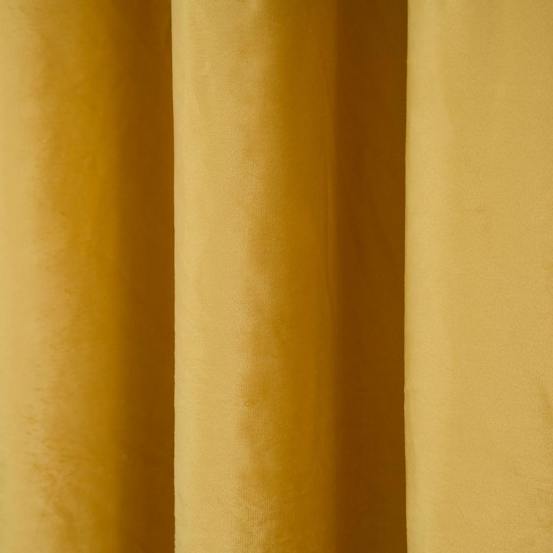 Set 2 draperii catifea 140x270 cm - Galb 4 Set 2 draperii catifea 140x270 cm - Galb - imagine 4