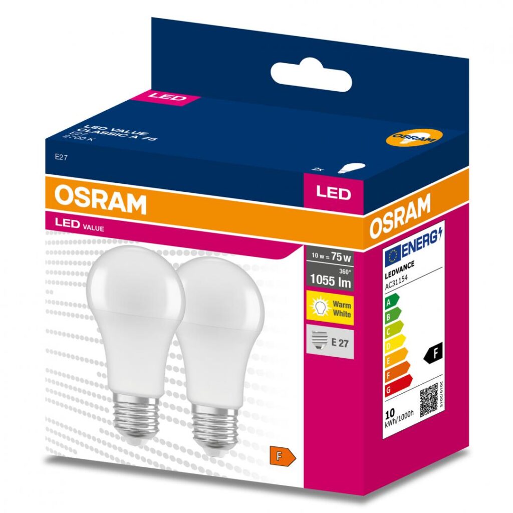 VALUECLA75 10W/827 230VFR E27 FS2 OSRAM