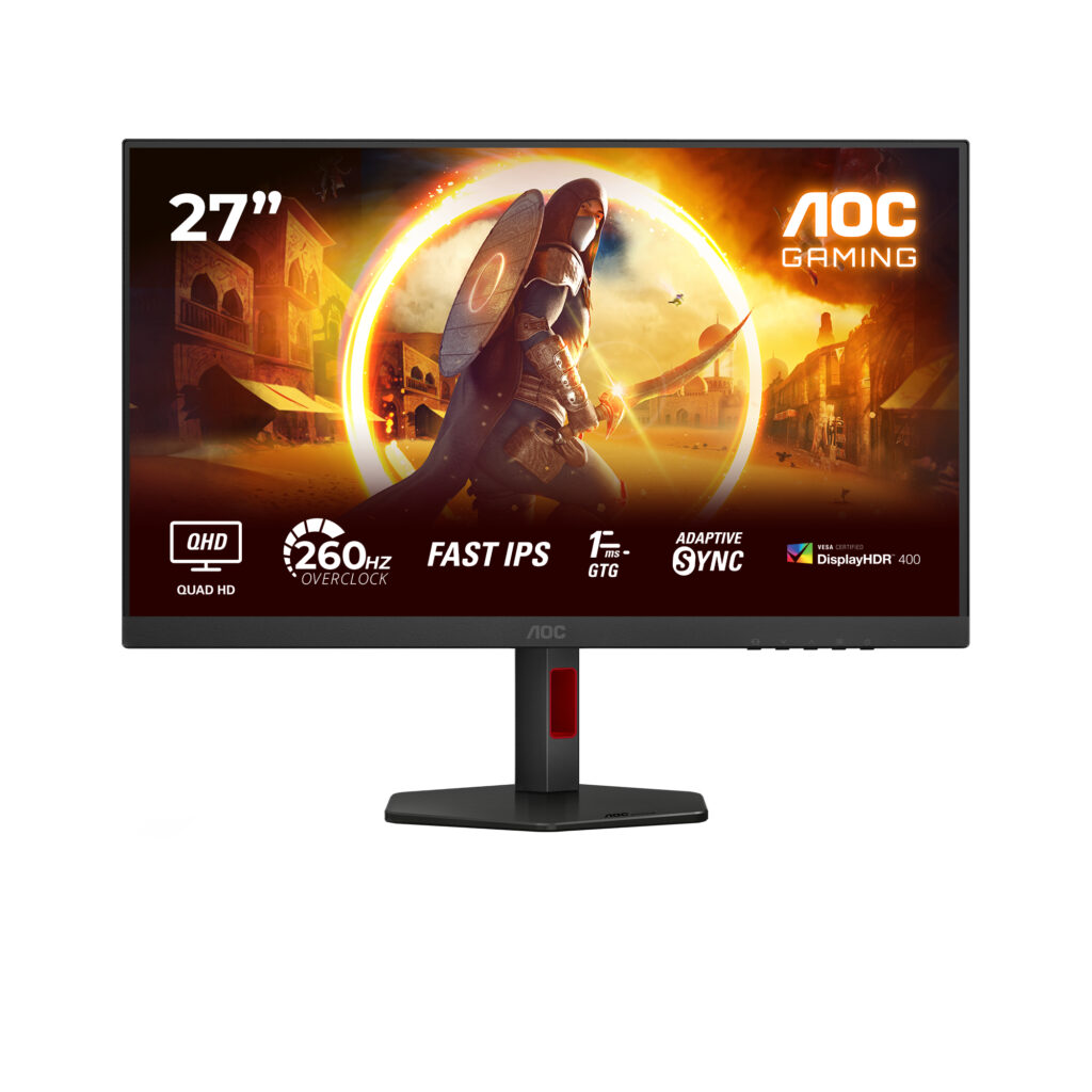 Monitor Gaming Fast IPS LED AOC 27″ Q27G4ZR, QHD (2560 x 1440), HDMI, DisplayPort, Pivot, 160 Hz, 0.3 ms (Negru) „Q27G4ZR” (timbru verde 7 lei)