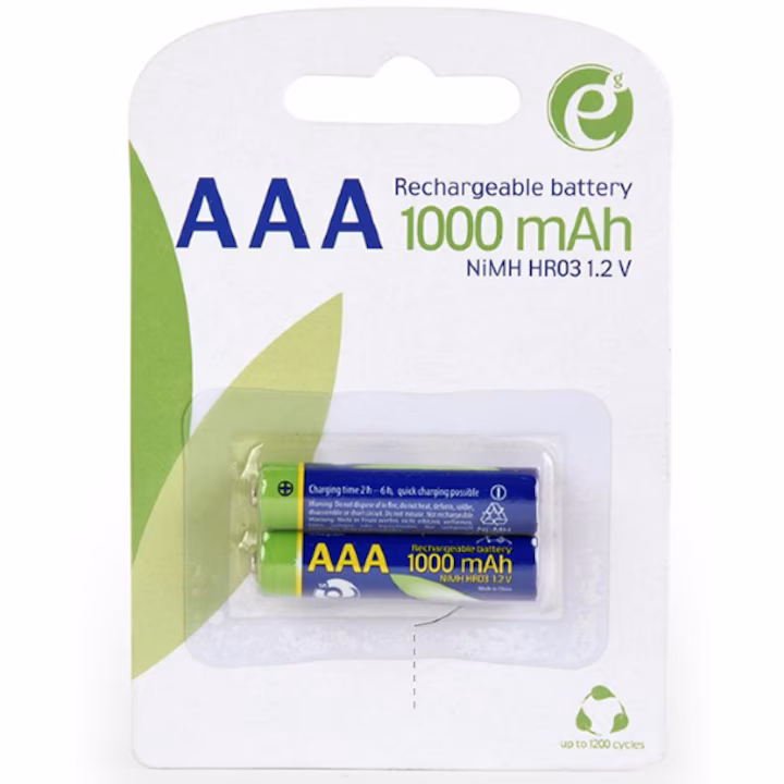 Acumulator Gembird AAA R3 NiMH 1000mAh 2 Bucăți Reîncărcabil 3 Acumulator Gembird AAA R3 NiMH 1000mAh