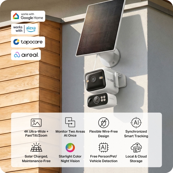 Camera TP-Link Tapo C675D KIT solar 4K dual-lens - imagine 4