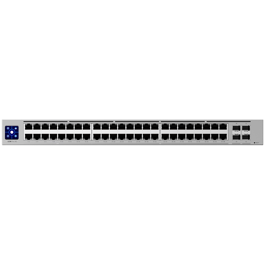 Ubiquiti Layer 3 Etherlighting USW-Pro-XG-48-EU switch with (32) 10 GbE, (16) 2.5 GbE, and (4) 25G SFP28 ports „USW-PRO-XG-48-EU” (timbru verde 2 lei)