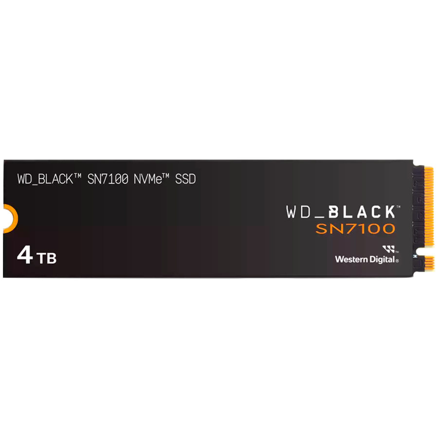 SSD WD Black SN7100 4TB M.2 2280 PCIe Gen4 x4 NVMe, Read/Write: 7000/6700 MBps, IOPS 900K/1350K, TBW: 2400 „WDS400T4X0E-00CJA0”