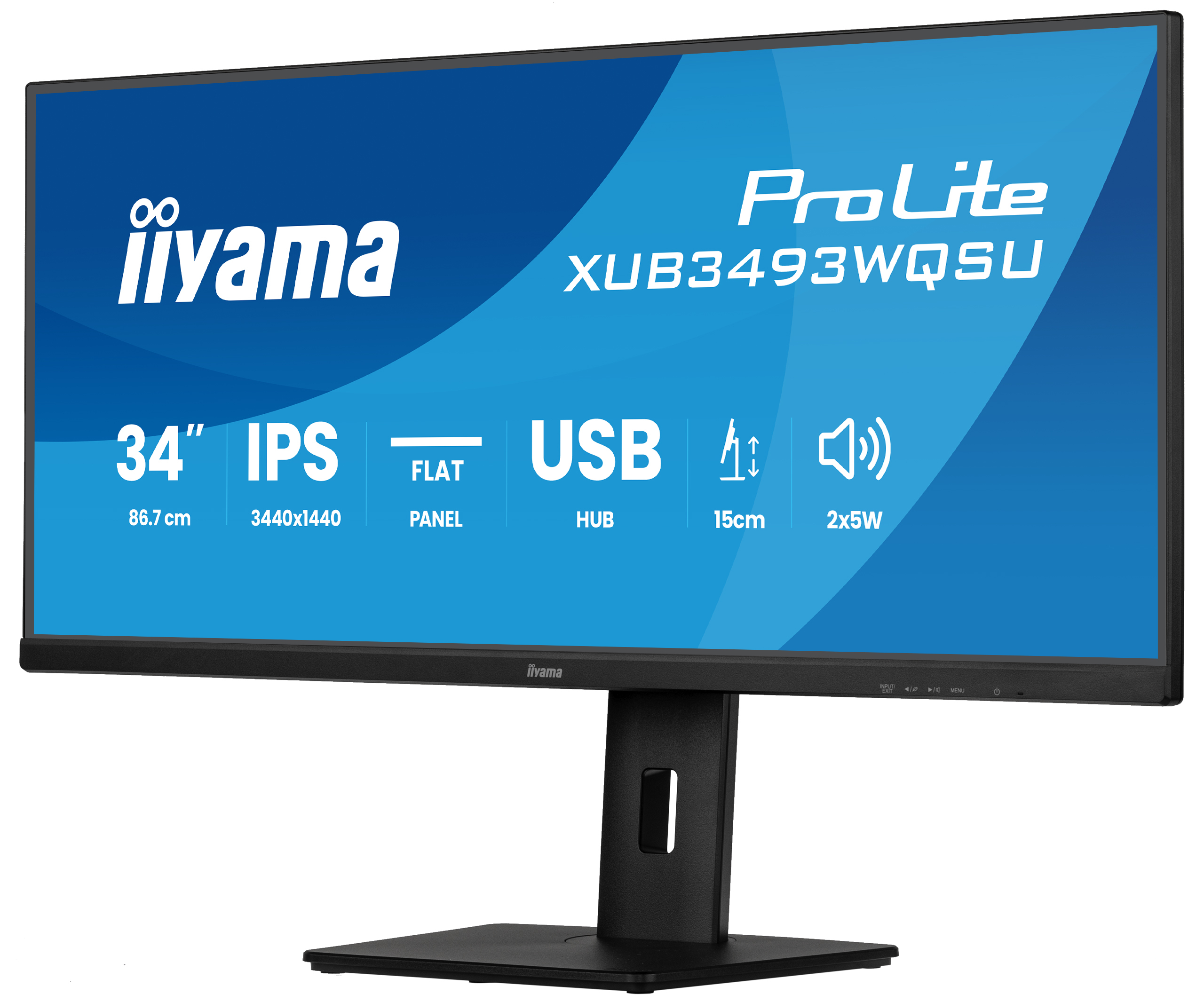 Monitor IPS LED Iiyama 34" XUB3493WQSU-B6, UWQHD (3440 x 1440), HDMI, DisplayPort, Boxe, 120 Hz, 1 ms (Negru) "XUB3493WQSU-B6" (timbru verde 7 lei) 7 Monitor IPS LED Iiyama 34" XUB3493WQSU-B6, UWQHD (3440 x 1440), HDMI, DisplayPort, Boxe, 120 Hz, 1 ms (Negru) "XUB3493WQSU-B6" (timbru verde 7 lei) - imagine 7