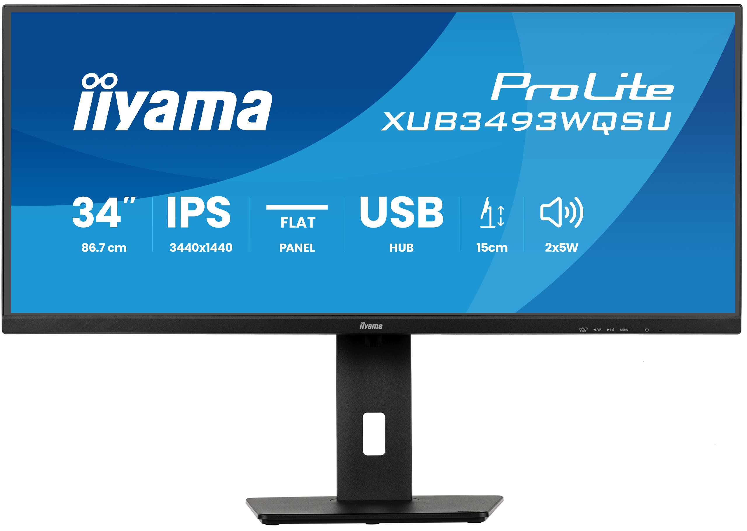 Monitor IPS LED Iiyama 34" XUB3493WQSU-B6, UWQHD (3440 x 1440), HDMI, DisplayPort, Boxe, 120 Hz, 1 ms (Negru) "XUB3493WQSU-B6" (timbru verde 7 lei) 6 Monitor IPS LED Iiyama 34" XUB3493WQSU-B6, UWQHD (3440 x 1440), HDMI, DisplayPort, Boxe, 120 Hz, 1 ms (Negru) "XUB3493WQSU-B6" (timbru verde 7 lei) - imagine 6