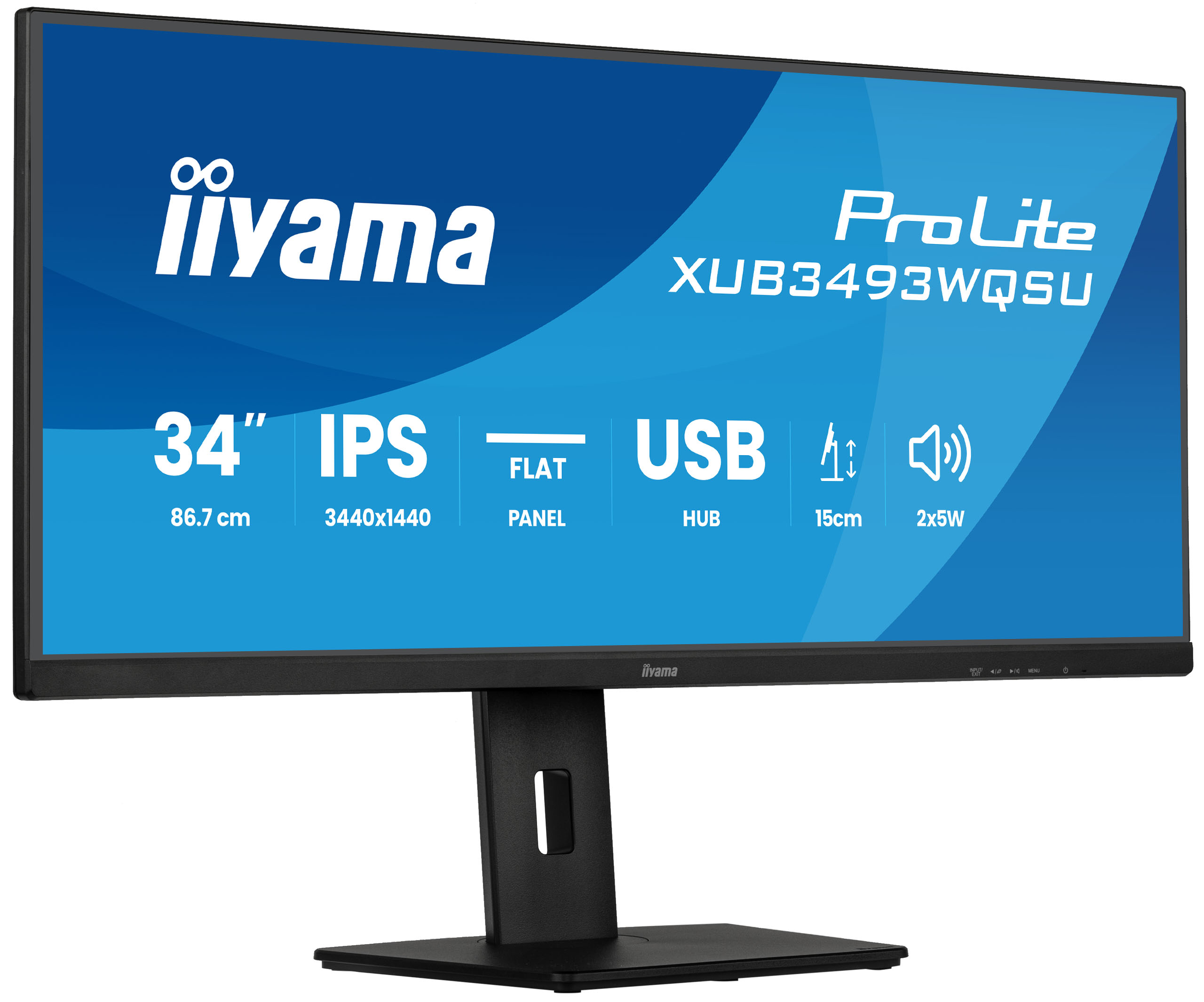 Monitor IPS LED Iiyama 34" XUB3493WQSU-B6, UWQHD (3440 x 1440), HDMI, DisplayPort, Boxe, 120 Hz, 1 ms (Negru) "XUB3493WQSU-B6" (timbru verde 7 lei) 5 Monitor IPS LED Iiyama 34" XUB3493WQSU-B6, UWQHD (3440 x 1440), HDMI, DisplayPort, Boxe, 120 Hz, 1 ms (Negru) "XUB3493WQSU-B6" (timbru verde 7 lei) - imagine 5