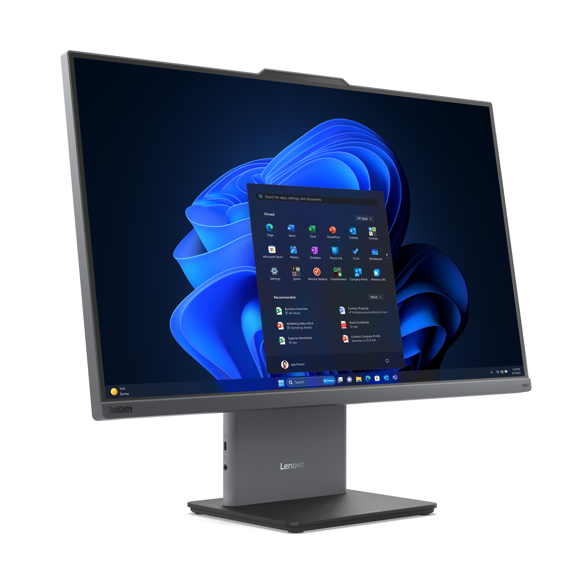 Desktop Lenovo ThinkCentre neo 50a 27 Gen 5 Core 7 touch 27" - imagine 3