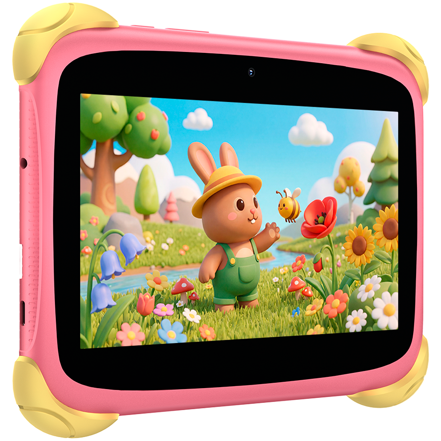 Blackview Link 1 Kids Mini WiFi6 7-inch 1024x600 HD+ 60Hz RK3562 2.0Hz 3GB+32GB 3000mAh Cam 2MP 5MP Stylus glass protector Handle Stand design Android 16 Sweet Pink - imagine 2