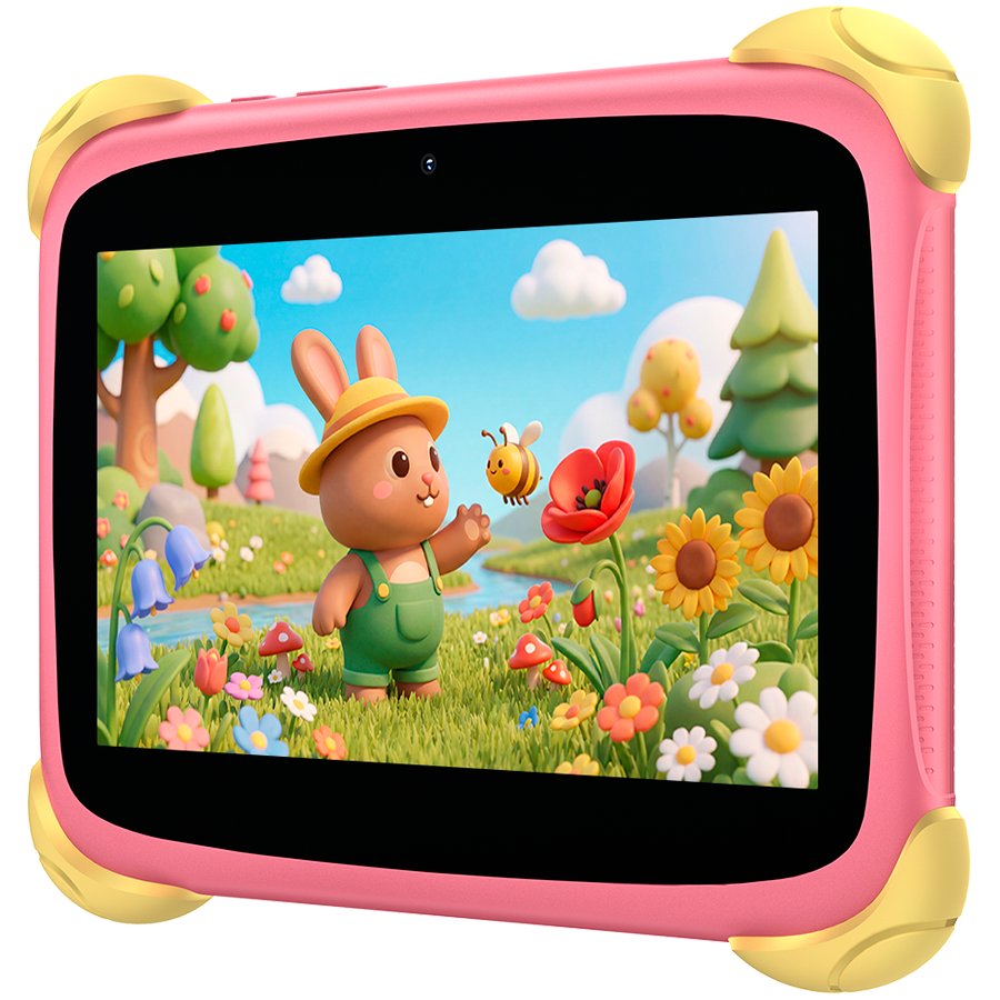 Blackview Link 1 Kids Mini WiFi6 7-inch 1024x600 HD+ 60Hz RK3562 2.0Hz 3GB+32GB 3000mAh Cam 2MP 5MP Stylus glass protector Handle Stand design Android 16 Sweet Pink - imagine 3