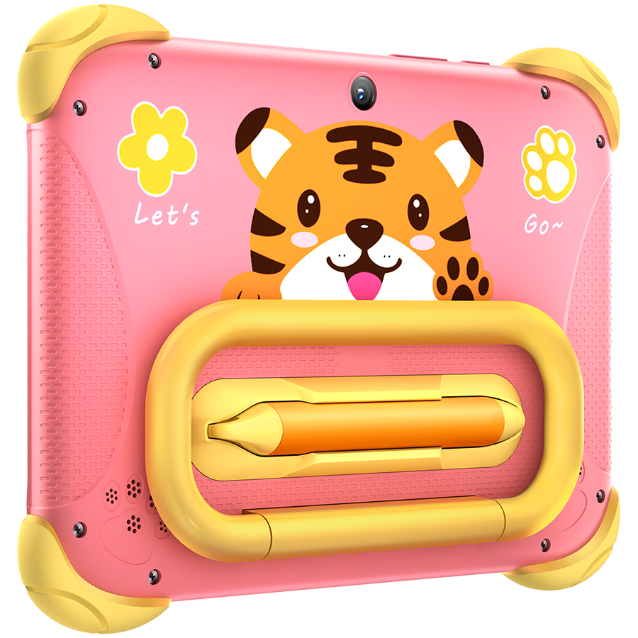 Blackview Link 1 Kids Mini WiFi6 7-inch 1024x600 HD+ 60Hz RK3562 2.0Hz 3GB+32GB 3000mAh Cam 2MP 5MP Stylus glass protector Handle Stand design Android 16 Sweet Pink - imagine 5