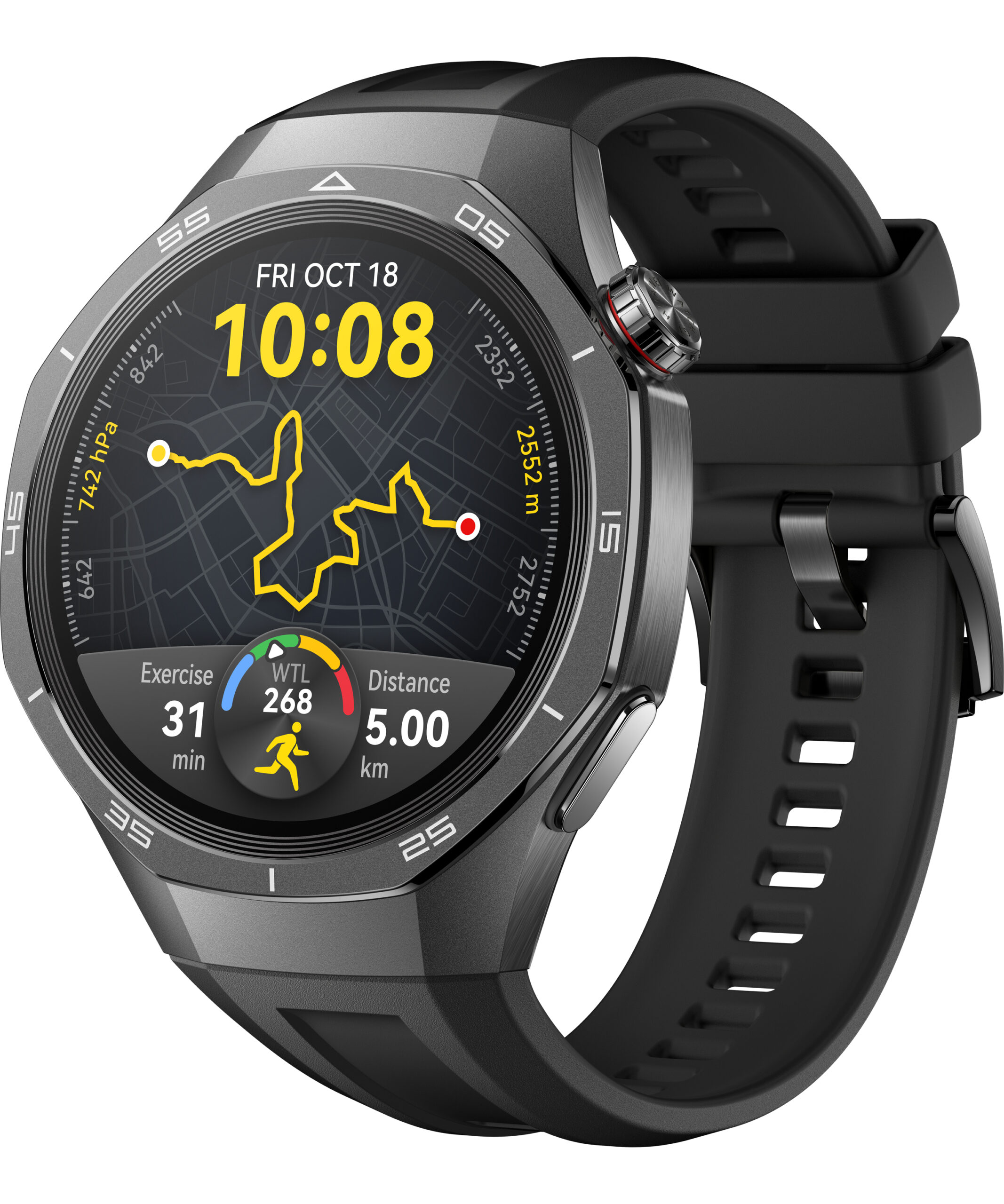 Smartwatch Huawei WATCH GT 5 Pro 46 mm titan curea neagră - imagine 3