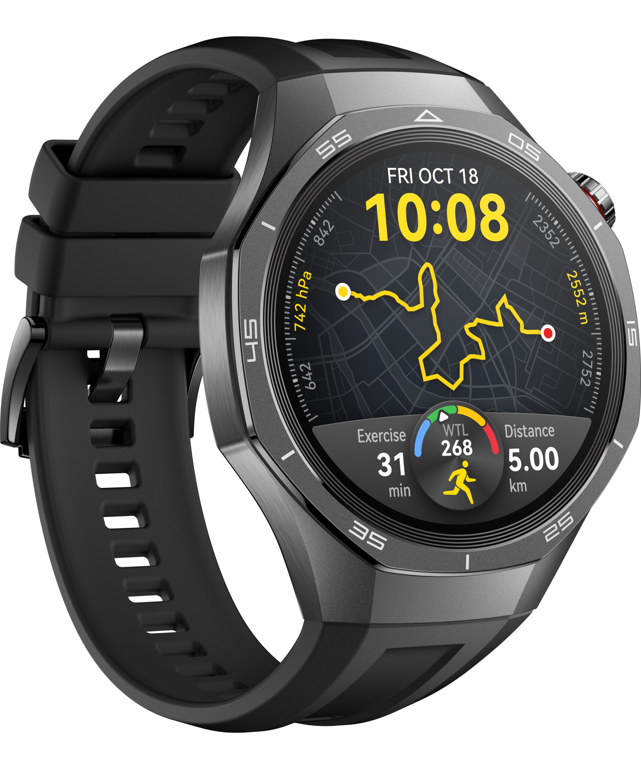 Smartwatch Huawei WATCH GT 5 Pro 46 mm titan curea neagră - imagine 5