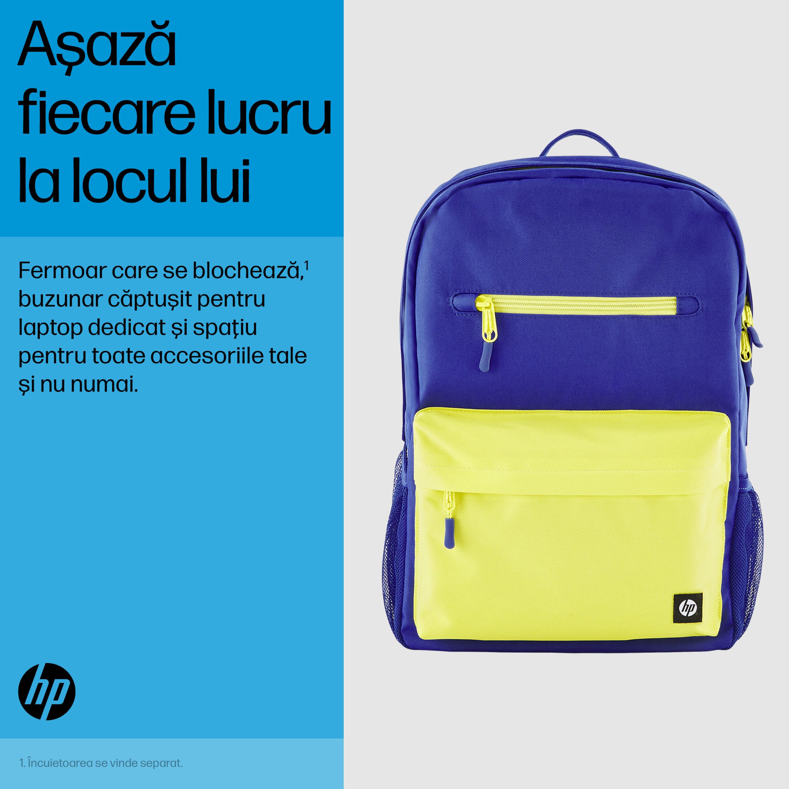 Rucsac HP Campus Blue 7K0E5AA 15.6 inch - imagine 5