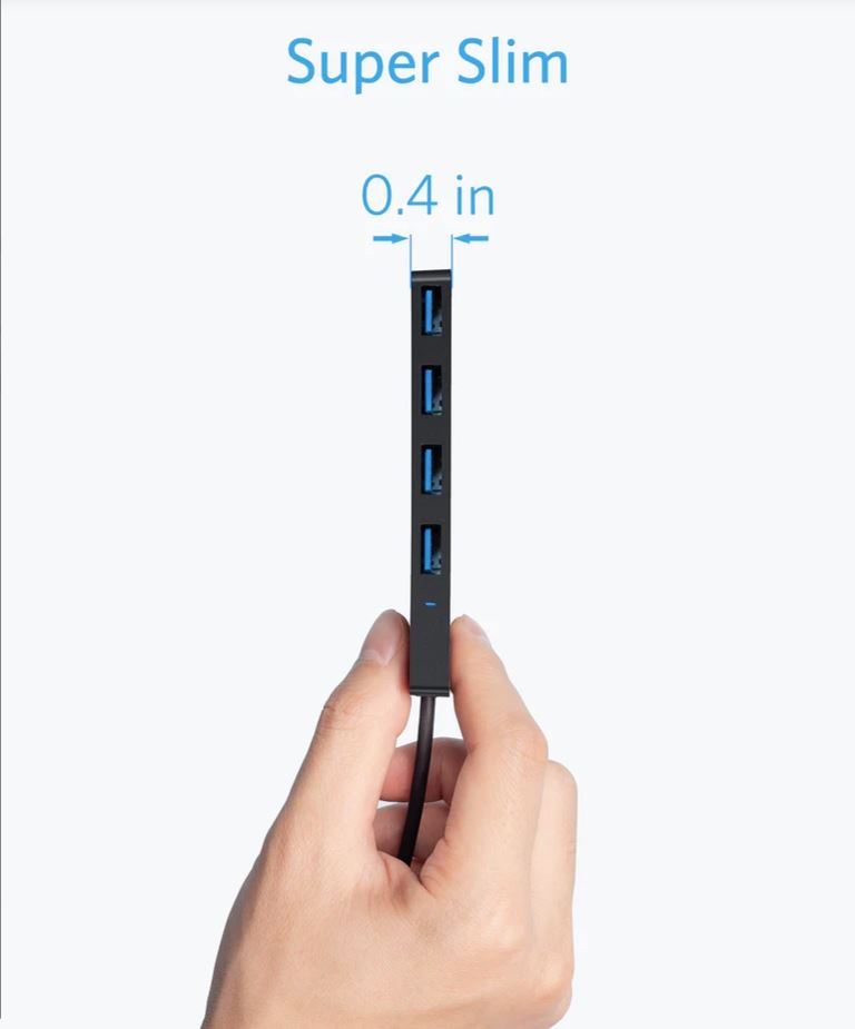 Hub USB Anker Ultra Slim 4 porturi USB 3.0 negru - imagine 7