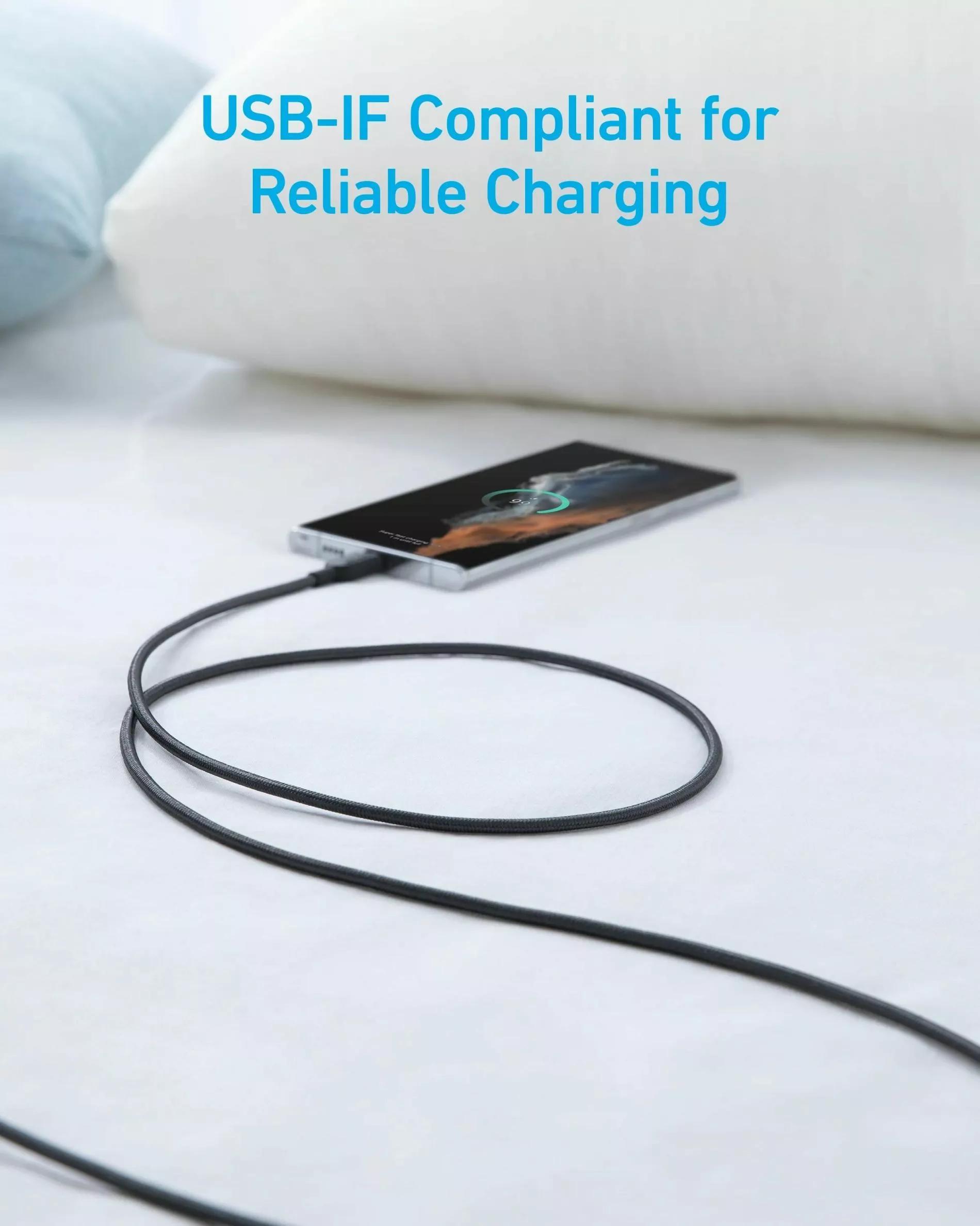 Cablu Anker 322 negru USB A USB C 1 8m braided - imagine 3
