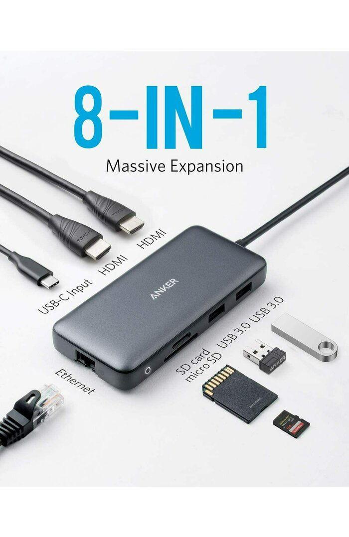 Dock Anker 553 USB-C 8-in-1 gri - imagine 2