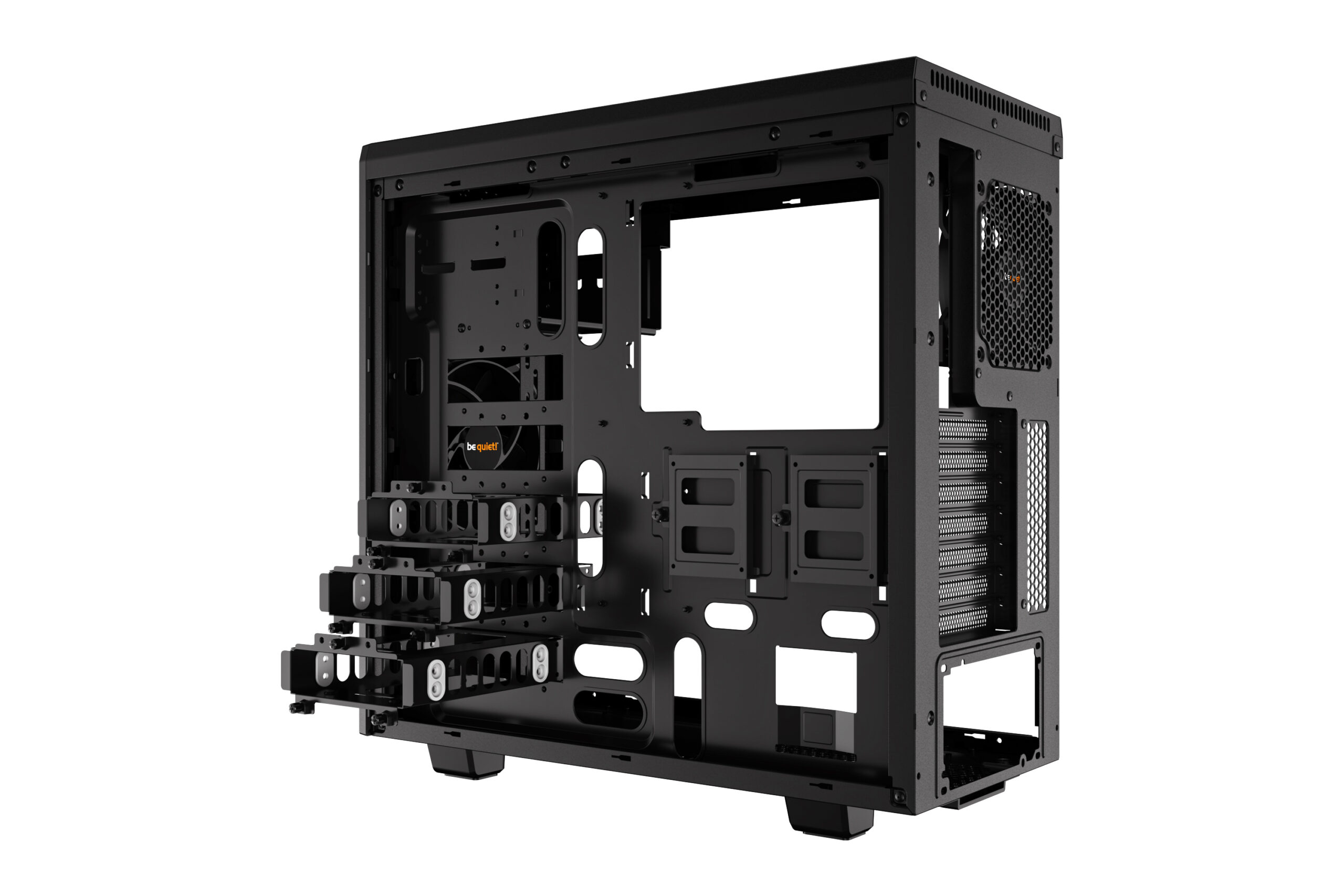 CARCASA be quiet! "PURE BASE 600", Middle Tower, ATX, fara sursa, 2xfan, USB 3.2 gen 1 x 2, audio+mic, PSU shroud, 7 sloturi expansiune, iluminare , argintiu, "BG022" (timbru verde 0.24lei) - imagine 4