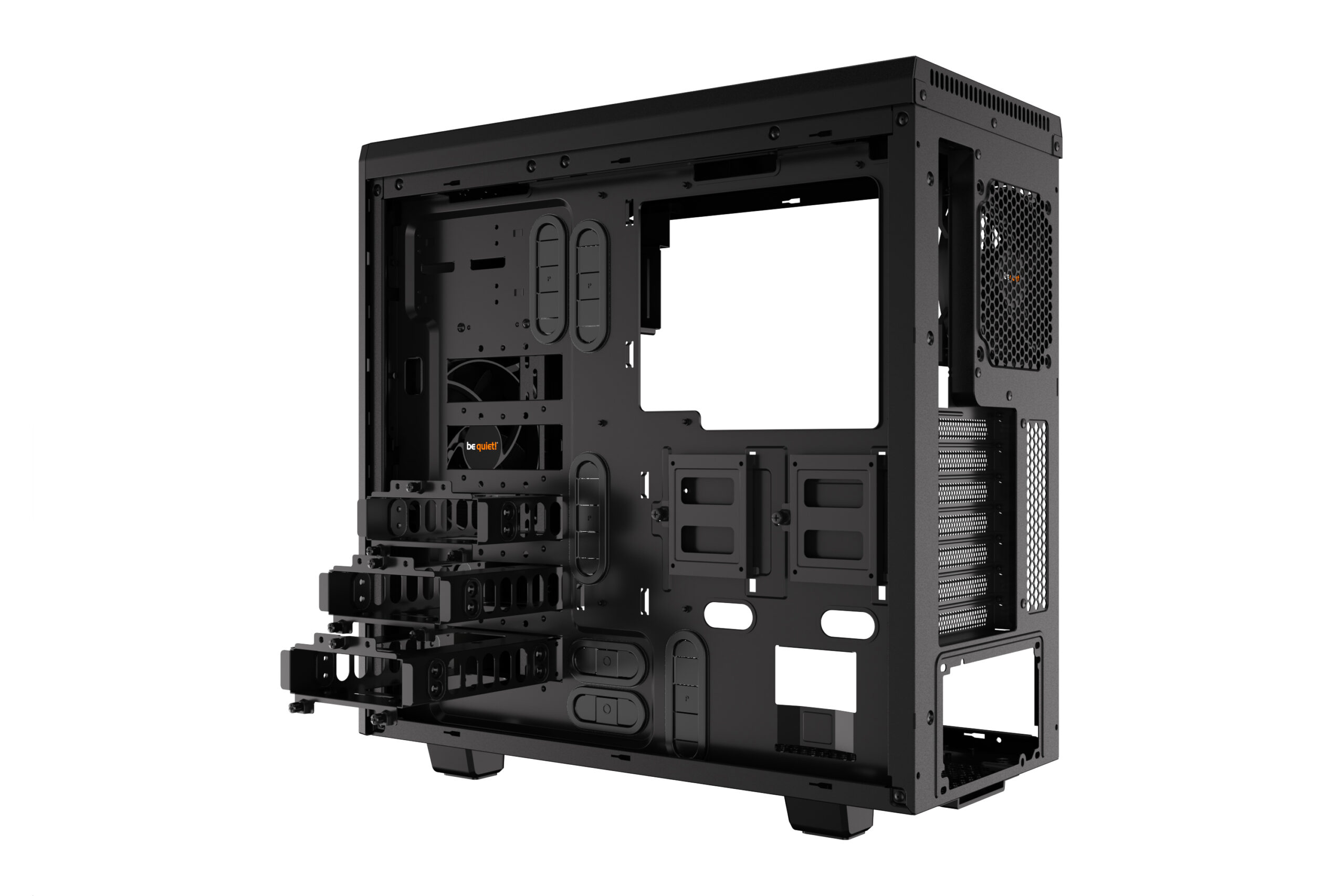 CARCASA be quiet! "PURE BASE 600", Middle Tower, ATX, fara sursa, 2xfan, USB 3.2 gen 1 x 2, audio+mic, PSU shroud, 7 sloturi expansiune, iluminare , argintiu, "BGW21" (timbru verde 0.24lei) - imagine 4