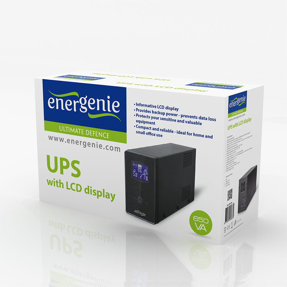 UPS GEMBIRD, Line Int. cu management, mini tower, 3000VA/1800W, AVR, IEC x 3/ Schuko x 3, 4 x baterie 12V/7Ah, display LCD, back-up 1 - 10 min., "EG-UPS-036", (timbru verde 11 lei) - imagine 4