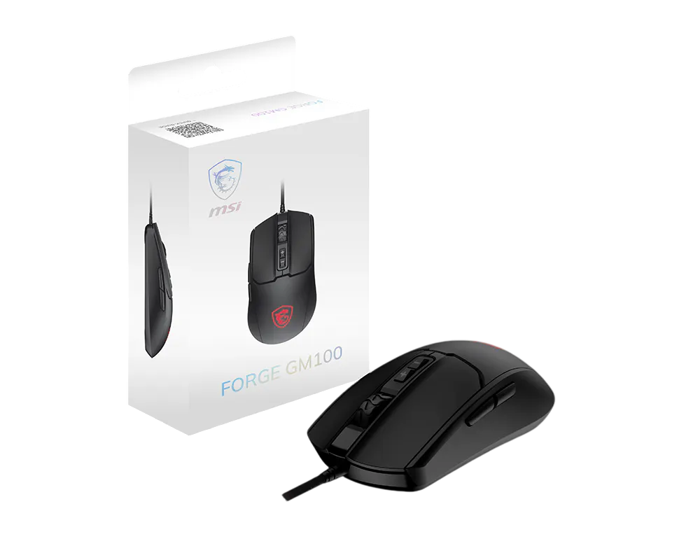 Mouse gaming MSI FORGE GM100 6400 DPI USB negru - imagine 5