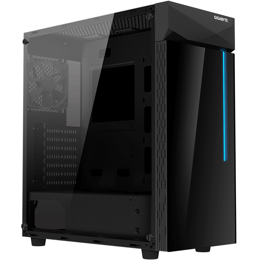 CARCASA GIGABYTE Middle Tower, ATX, "C200 GLASS", fara sursa, sticla securizata, fan x 1, USB 3.0 x 2, Jack 3.5 mm x 2, mesh pt. filtrare praf, negru, "GB-C200G" (timbru verde 0.08 lei) - imagine 6