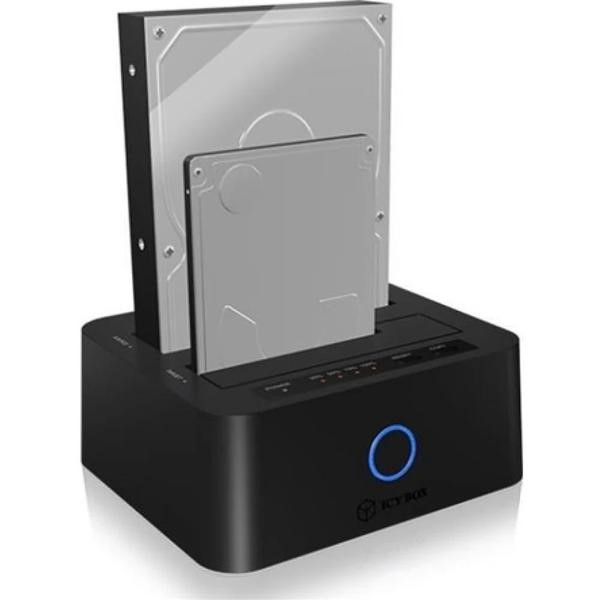 DOCKING STATION Icy Box, pentru clonat HDD/SSD 2.5" si 3.5" SATA, functie mirroring, 2 bay-uri, LED, negru, "IB-1232CL-U3" 9timbru verde 0.8 lei) - imagine 2