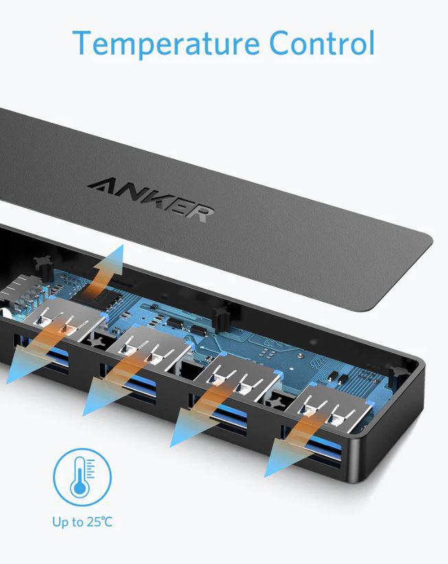 Hub USB Anker Ultra Slim 4 porturi USB 3.0 negru - imagine 4