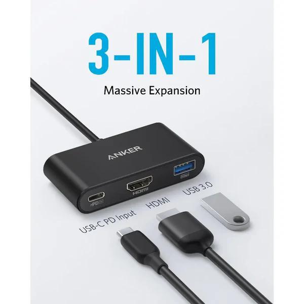Docking station Anker PowerExpand 3-in-1 USB-C gri - imagine 2