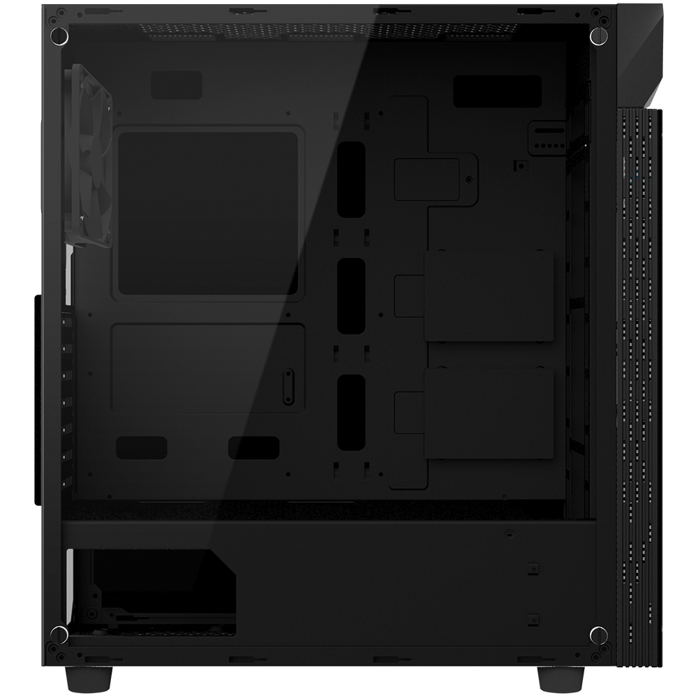 CARCASA GIGABYTE Middle Tower, ATX, "C200 GLASS", fara sursa, sticla securizata, fan x 1, USB 3.0 x 2, Jack 3.5 mm x 2, mesh pt. filtrare praf, negru, "GB-C200G" (timbru verde 0.08 lei) - imagine 2