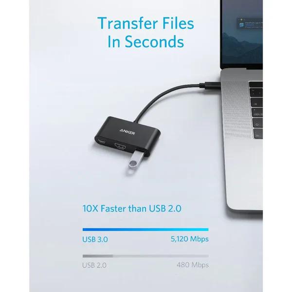 Docking station Anker PowerExpand 3-in-1 USB-C gri - imagine 7