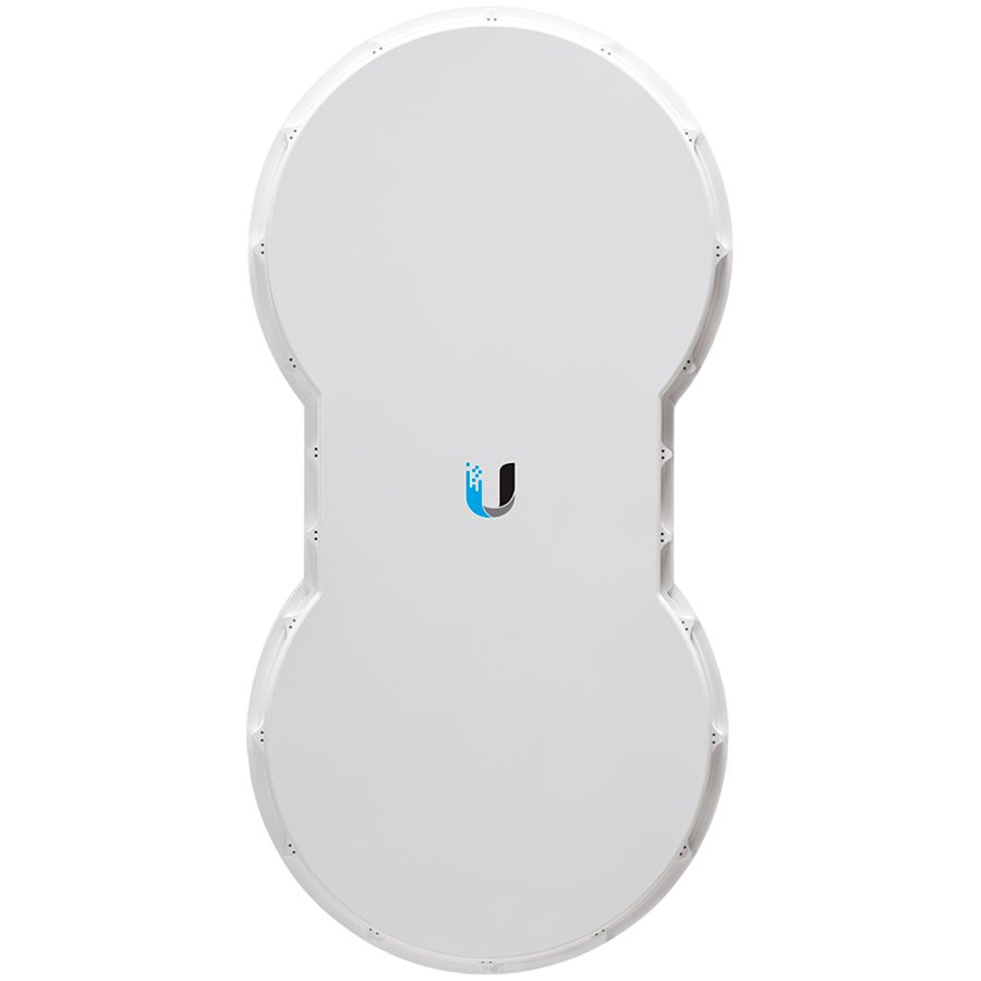 UBIQUITI airFiber 5 High-Band; 5 GHz, high-band 100+ km link range; 1.2+ Gbps throughput; Separate integrated TX and RX antennas; Integrated GPS sync; 1+ Mpps processing.