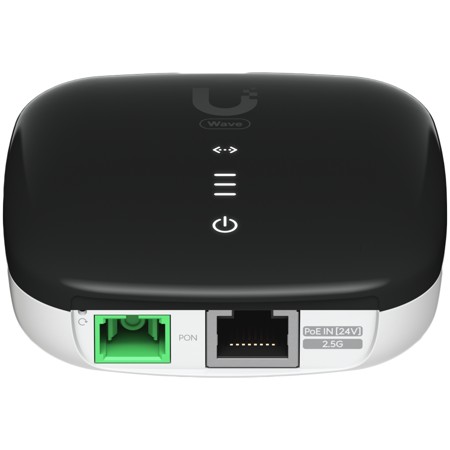 Ubiquiti Wave-Fiber-ONU-20 A GPON optical network unit with a 2.5 GbE port that delivers 1.2 Gbps uplink / 2.5 Gbps downlink speeds at distances up to 20 km - imagine 2