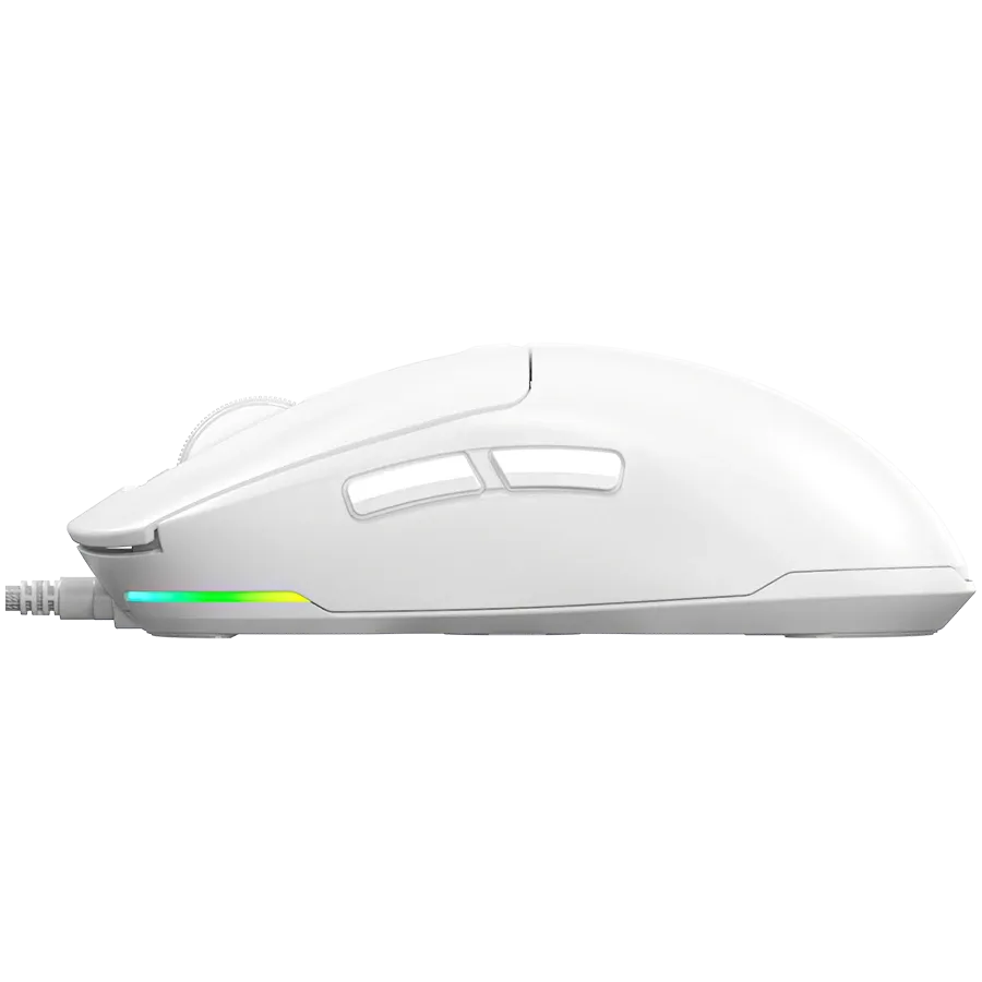 Mouse gaming Lorgar MSA10R alb PixArt 3311 12000 DPI cu fir - imagine 4