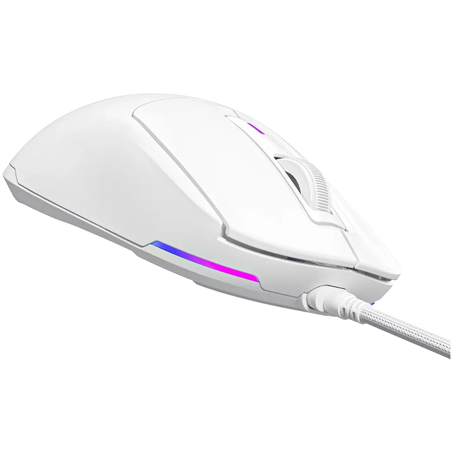 Mouse gaming Lorgar MSA10R alb PixArt 3311 12000 DPI cu fir - imagine 5