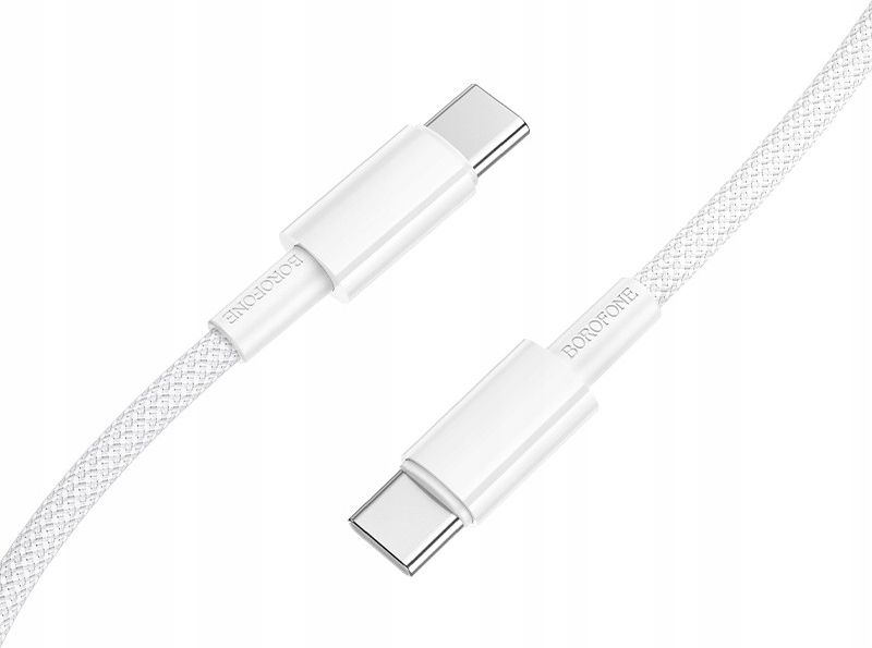 Cablu Borofone BX117 USB-C 60W 1m alb Type-C la Type-C - imagine 2