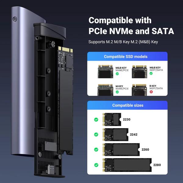 Rack extern Ugreen CM767 M.2 NVMe SATA - imagine 4