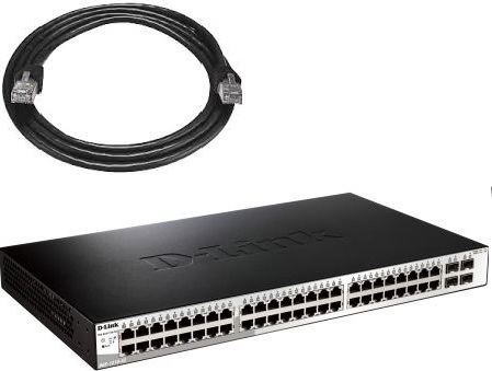 SWITCH D-LINK SMART 48 porturi Gigabit + 4 porturi Combo SFP, carcasa metalica, rackabil, "DGS-1210-52" (timbru verde 2 lei) - imagine 4
