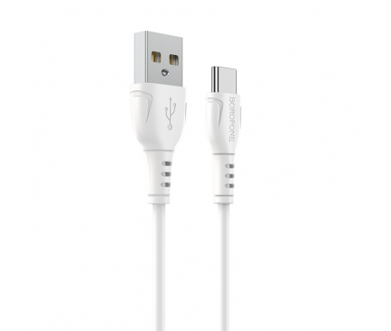 Cablu Borofone BX51 USB‑A la USB‑C 3A 1m Alb - imagine 2