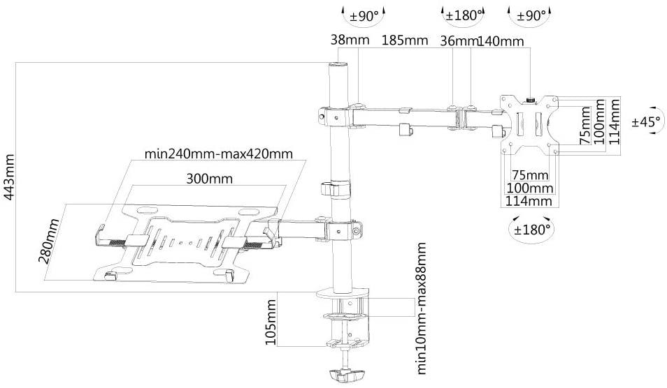 Suport monitor laptop Neomounts FPMA-D550NOTEBOOK 10-32" 8 kg - imagine 2