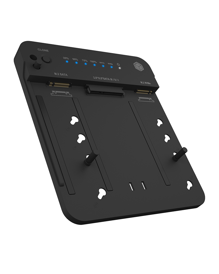 DOCKING STATION Icy Box, pentru clonat de la HDD/SSD 2.5" si 3.5" SATA, la M.2 PCIe NVMe SSD, bidirectional, LED, USB 3.2 Gen2 Type-C, negru, "IB-2915MSCL-C31" 9timbru verde 0.8 lei)