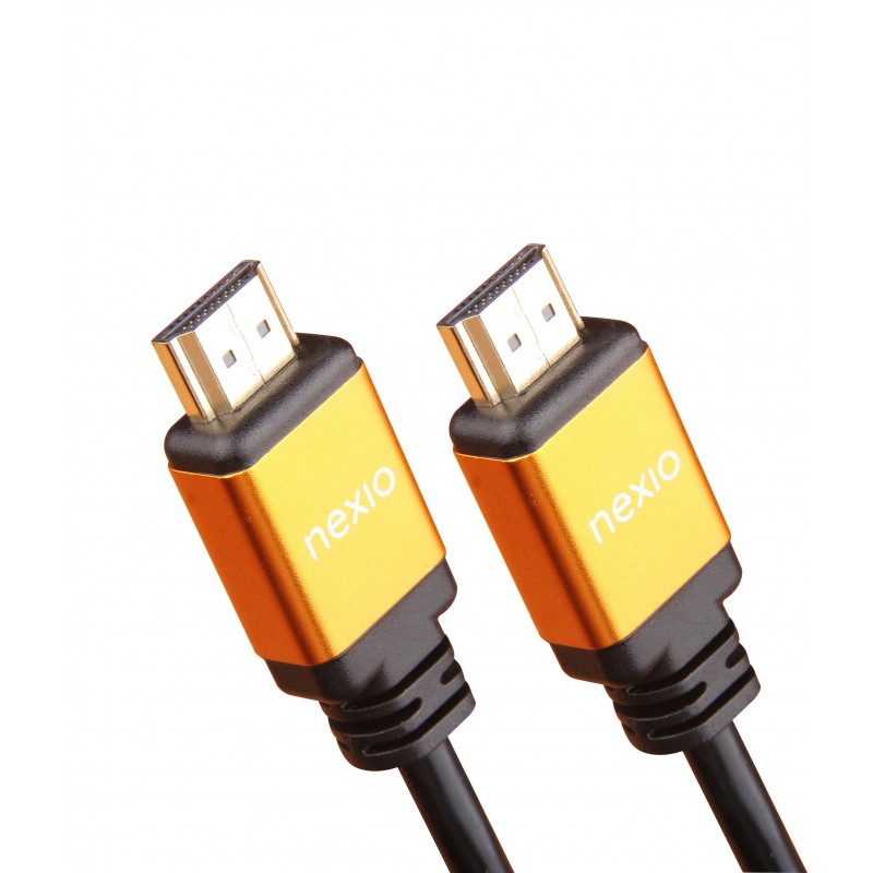 Cablu HDMI, V2.1, tata-tata, 8K@60hz, 1080P, Ultra High Speed Ethernet, carcasa metalica, contacte aurite, 1.5m, Negru, Nexio "NX-VN-HD50-1.5M" (timbru verde 0.08 lei)
