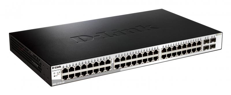 SWITCH D-LINK SMART 48 porturi Gigabit + 4 porturi Combo SFP, carcasa metalica, rackabil, "DGS-1210-52" (timbru verde 2 lei)